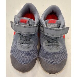 Nike Revolution 4 Kids Gray Crimson Red Running Shoes 943304-012 Size 8C